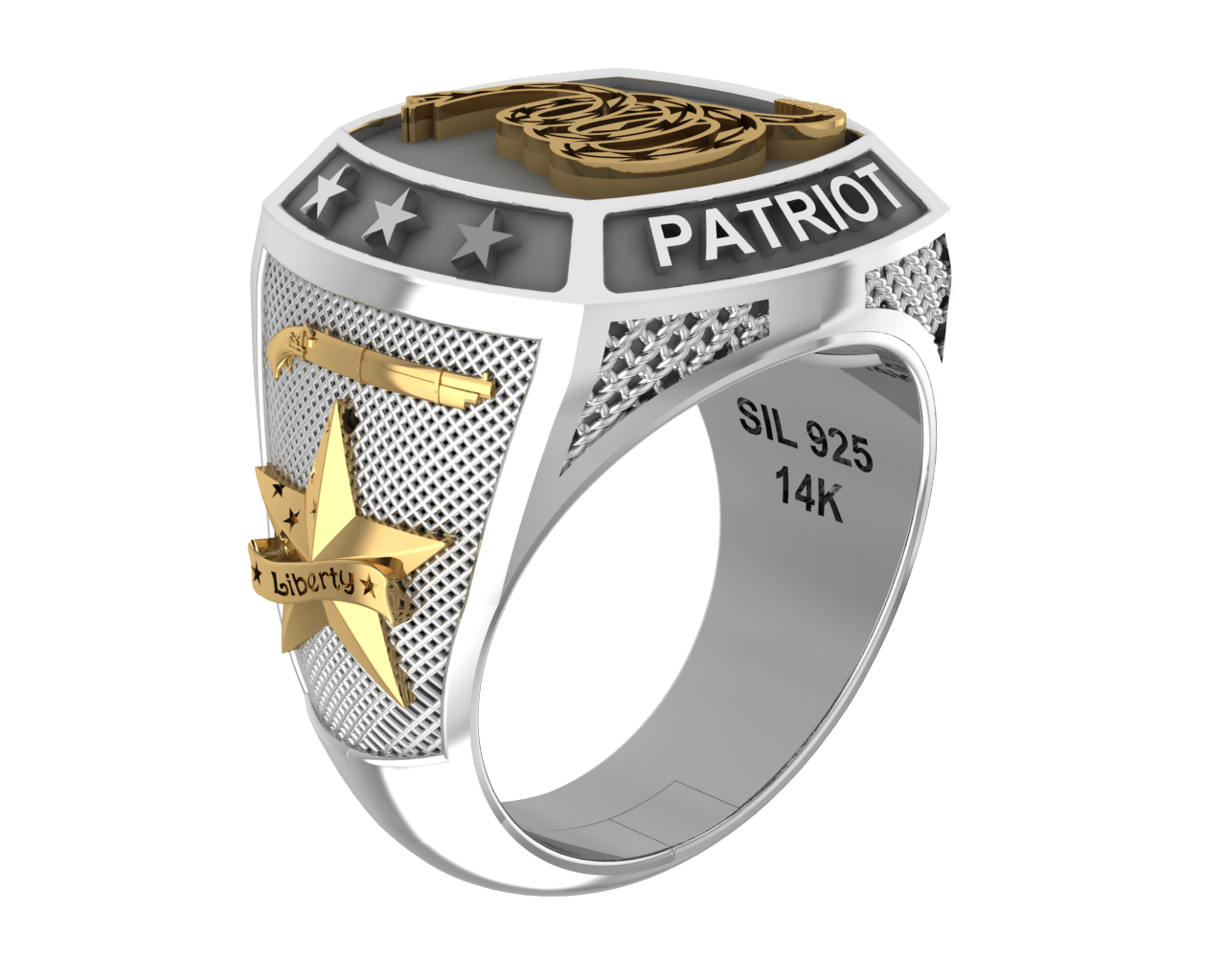 American Patriot Snake/Star/Shield-2T